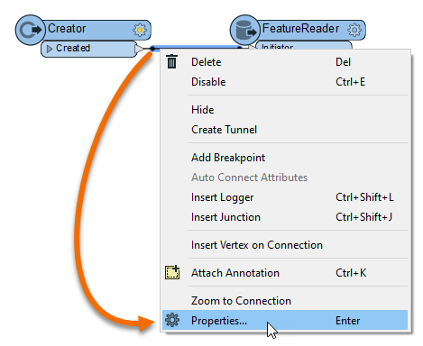 Changing a connection property